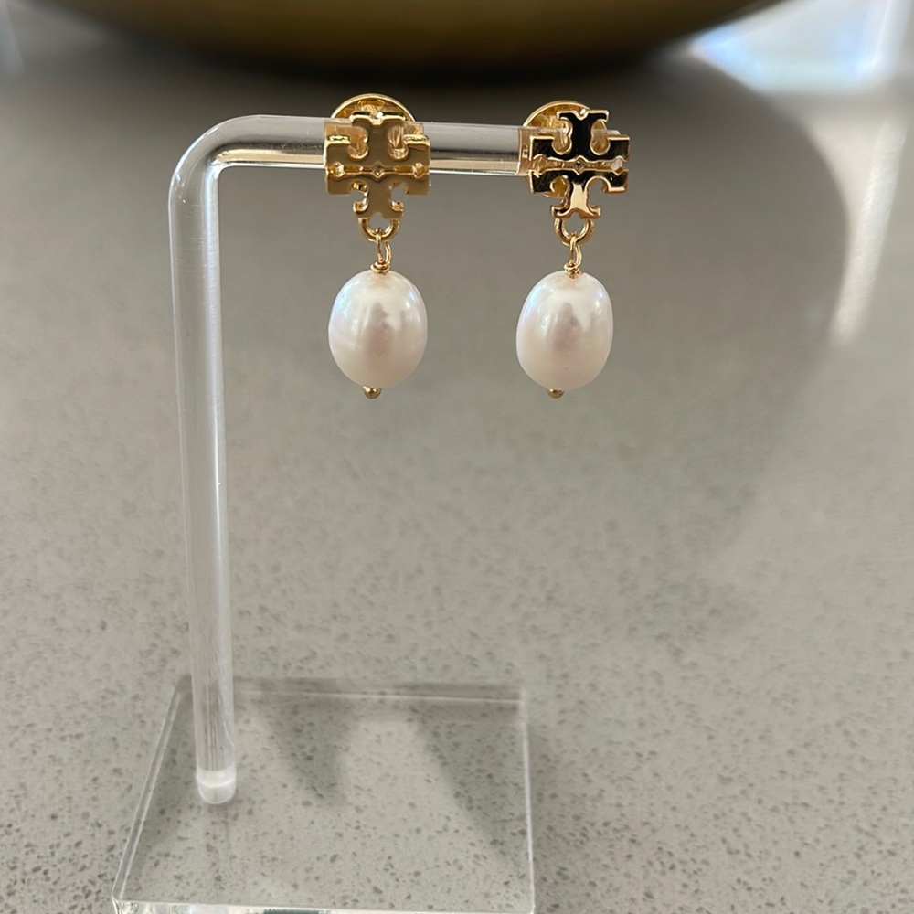 Tory Burch Kira Pearl Drop Earring Gold/Ivory